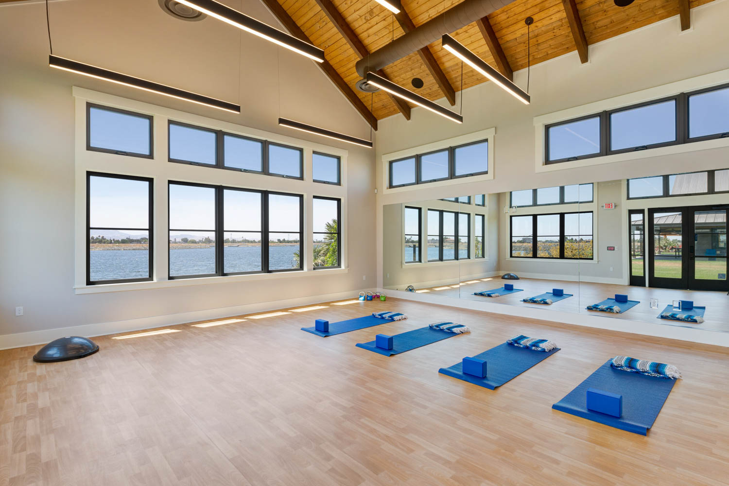 island camp yoga room overlooking ocean