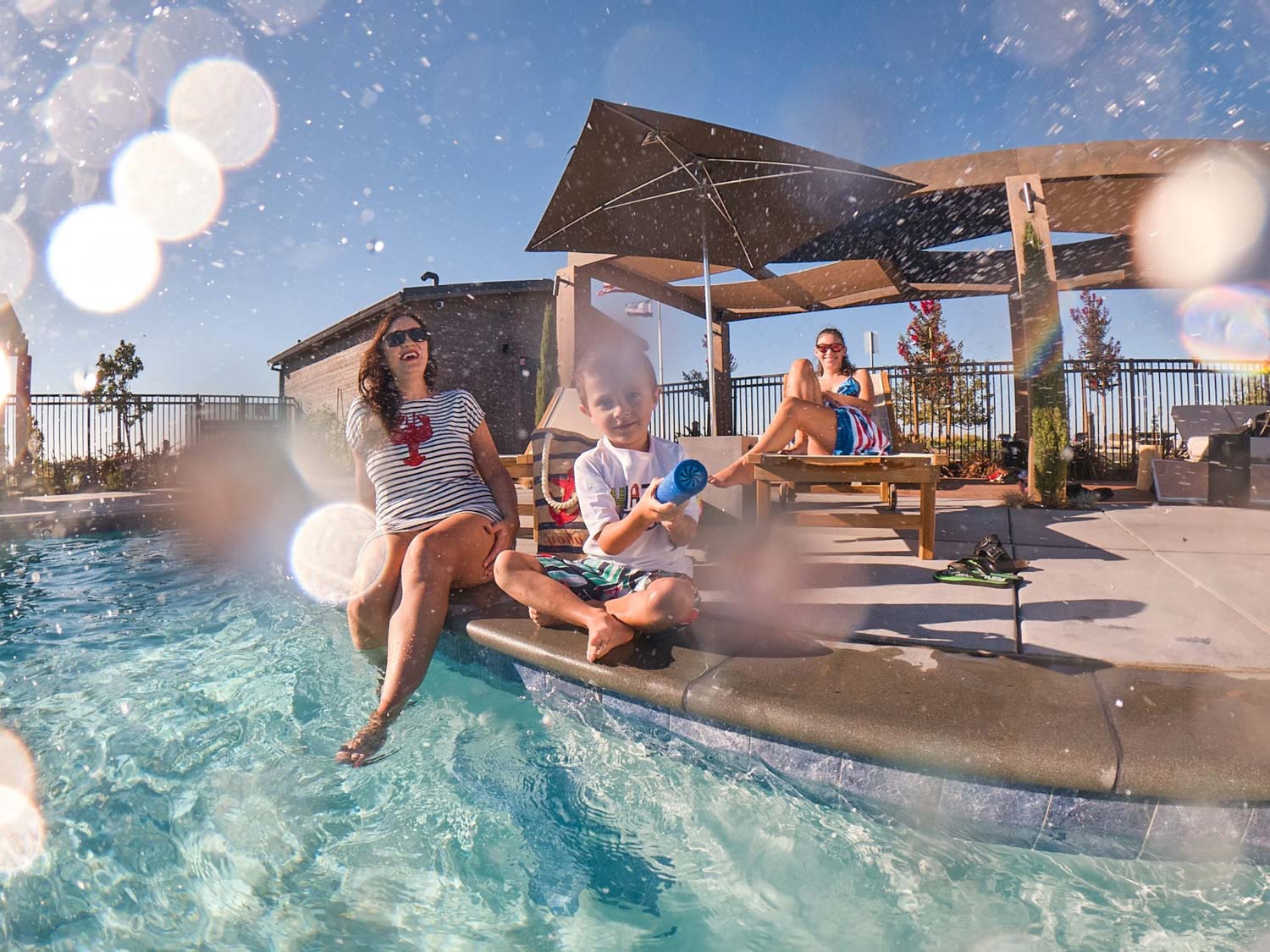 kids playing at pool