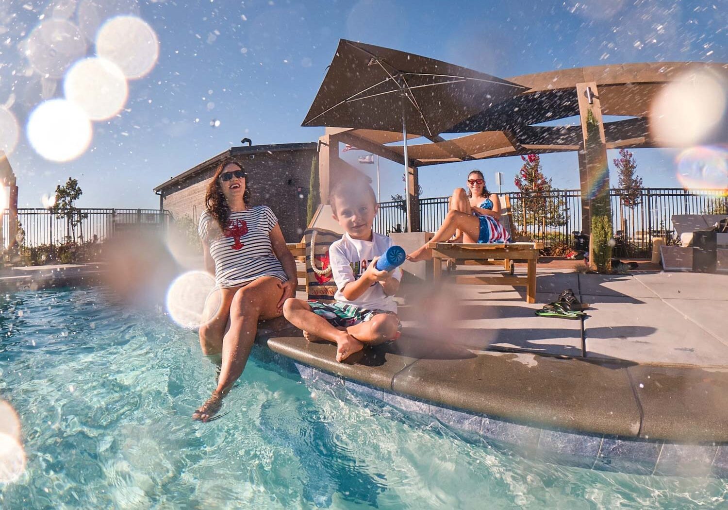 kids playing at pool